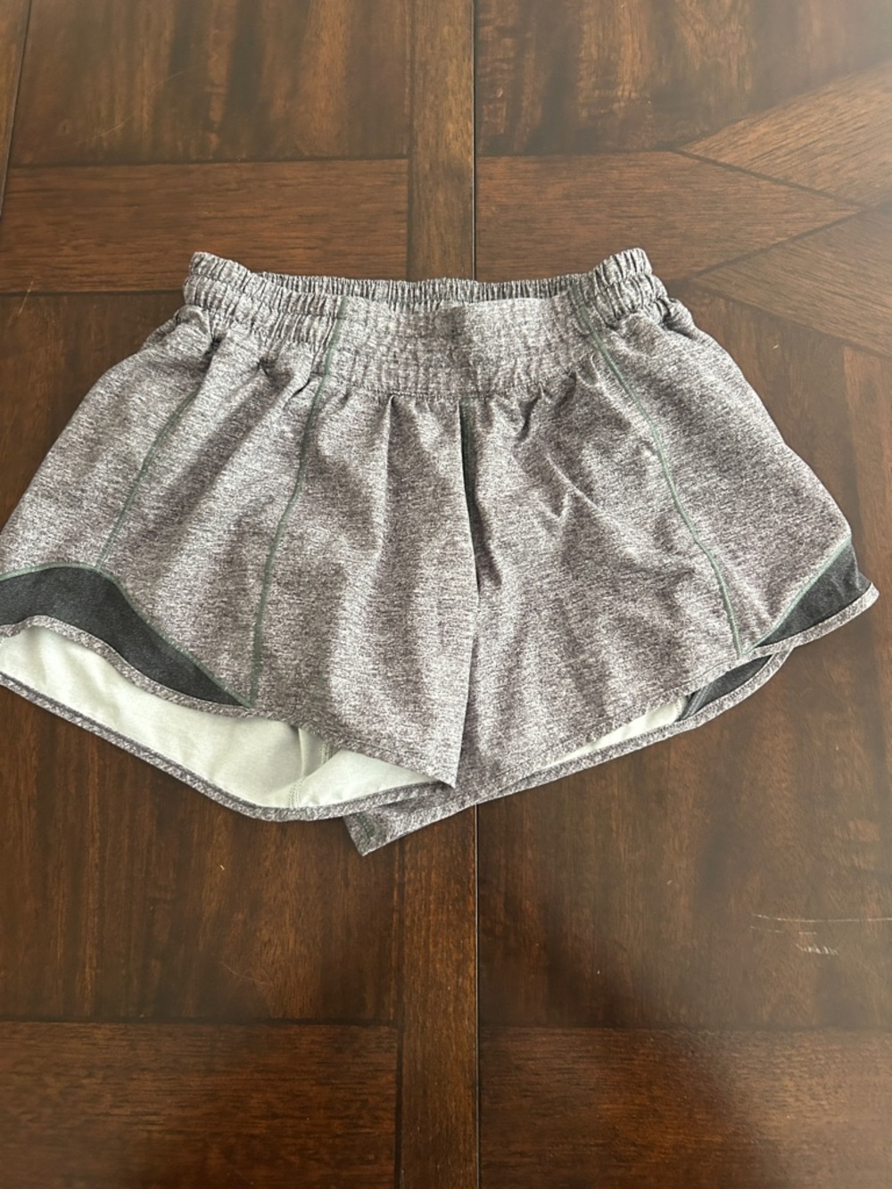 Lulu  Women's Grey Athletic Shorts with Inner Liner